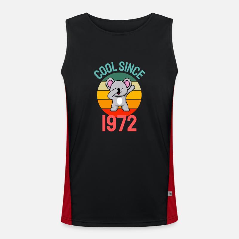 Cool seit 1972 Retro Dabbing Koala 50. Geburtstag Funktionelles Kontrast-Tank Top für Männer 