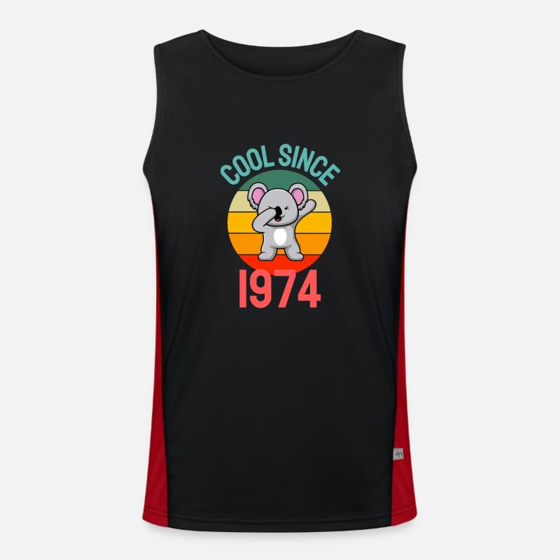 Cool seit 1974 Retro Dabbing Koala 48. Geburtstag Funktionelles Kontrast-Tank Top für Männer 
