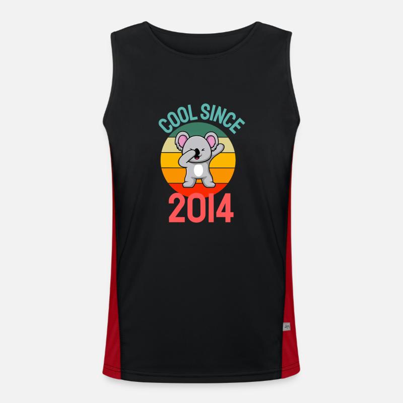 Cool seit 2014 Retro Dabbing Koala 8. Geburtstag Funktionelles Kontrast-Tank Top für Männer 