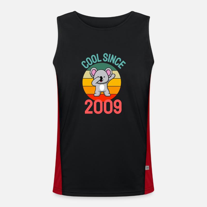 Cool seit 2009 Retro Dabbing Koala 13. Geburtstag Funktionelles Kontrast-Tank Top für Männer 