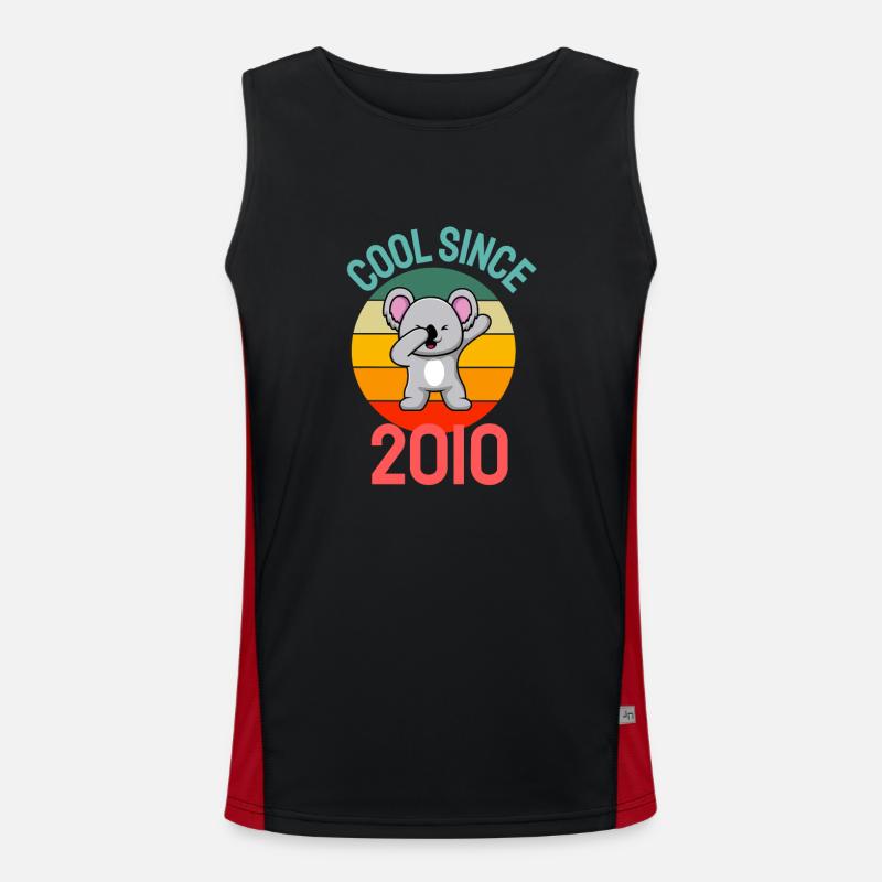 Cool seit 2010 Retro Dabbing Koala 12. Geburtstag Funktionelles Kontrast-Tank Top für Männer 
