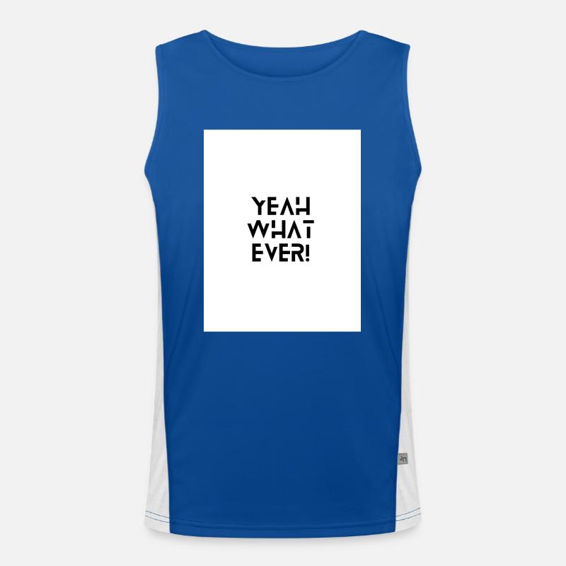 Black And White Modern Yeah What Ever Funktionelles Kontrast-Tank Top für Männer 