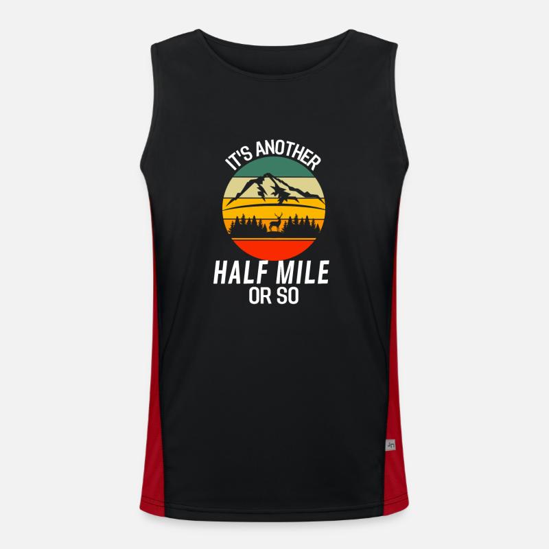 Hirsch Wanderer Retro Wald Lustiges Wandern Funktionelles Kontrast-Tank Top für Männer 