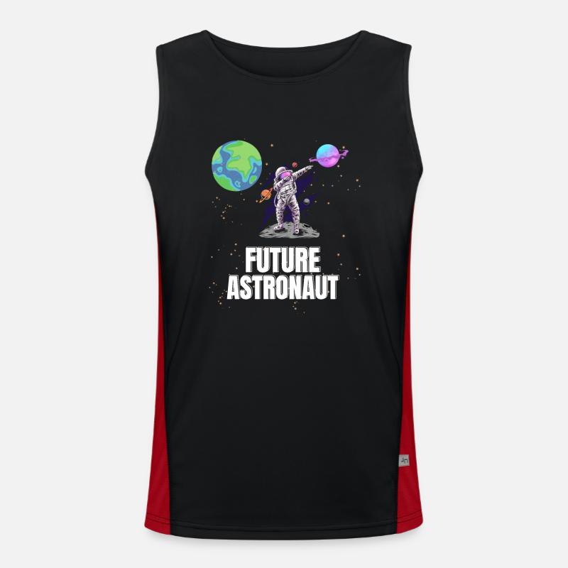 Space Astronomy Dabbing Future Astronaut Men's Functional Contrast Tank Top 