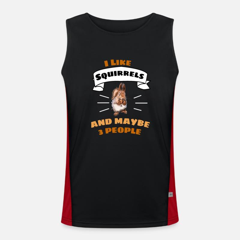 Ich mag Eichhörnchen Tier Geschenk Eichhörnchen Funktionelles Kontrast-Tank Top für Männer 