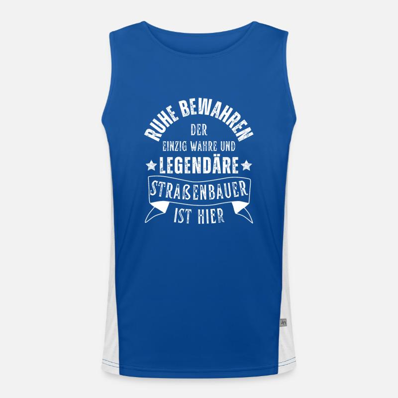 Legendärer Straßenbauer Beruf Funktionelles Kontrast-Tank Top für Männer 