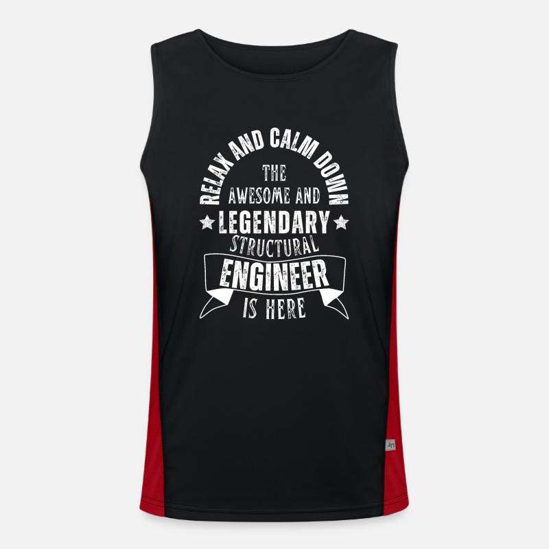 Legendary Structural Engineer - Men's Functional Contrast Tank Top  - black/red