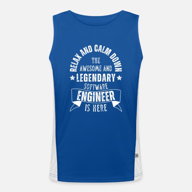 Legendary software engineer is a profession here Men's Functional Contrast Tank Top 