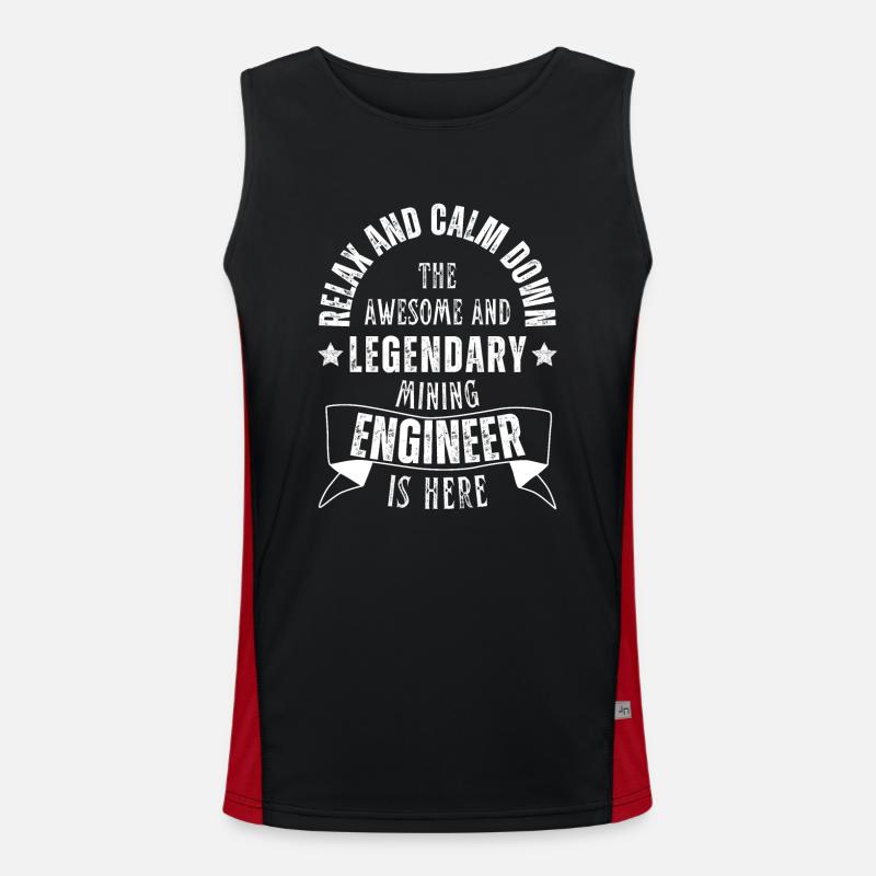 Legendary mining engineer is a profession here Men's Functional Contrast Tank Top 