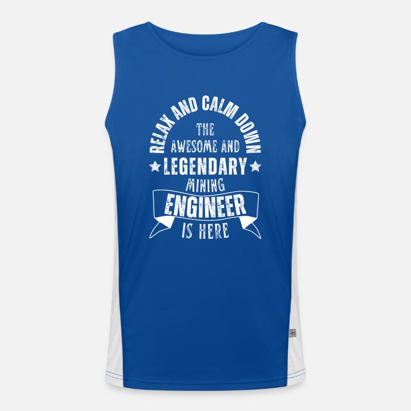 Legendary mining engineer is a profession here Men's Functional Contrast Tank Top 