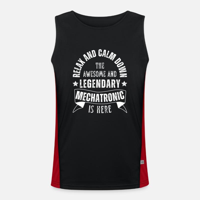 Legendary mechatronics technician profession - Men's Functional Contrast Tank Top  - black/red