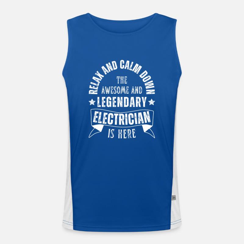 Legendary electrician Profession electronics technician Men's Functional Contrast Tank Top 