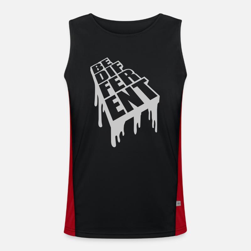 Be different Logo Design - Men's Functional Contrast Tank Top  - black/red