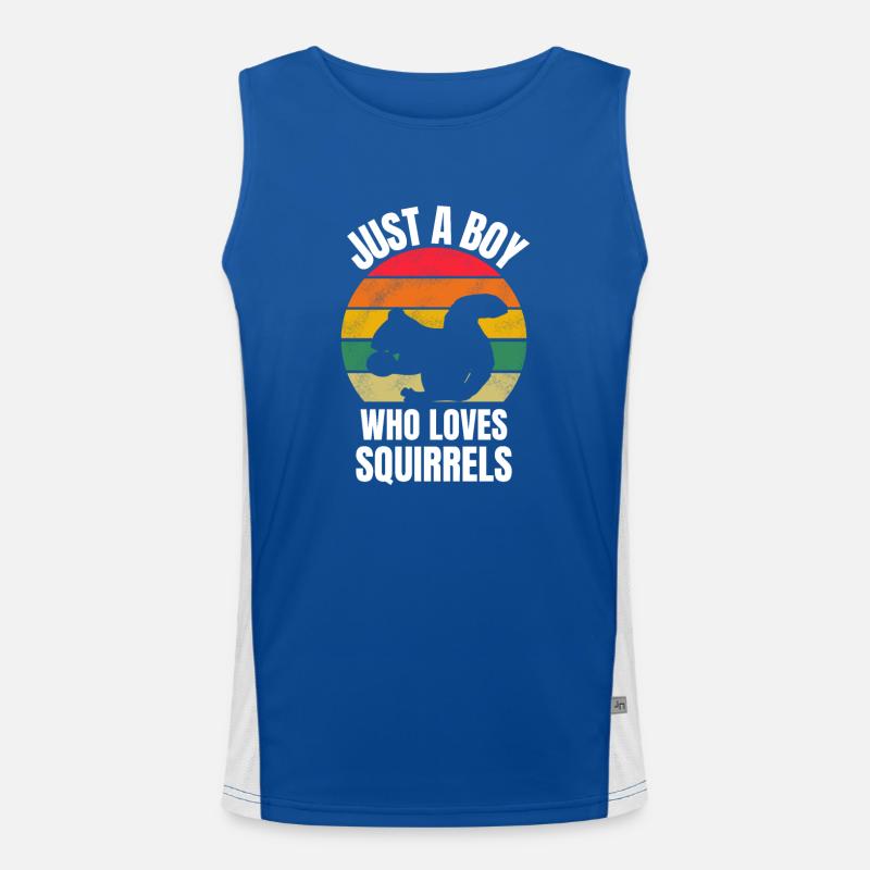 Young Forest Animal Retro Squirrel Men's Functional Contrast Tank Top 