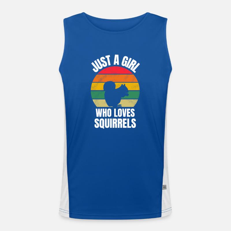 Retro Wald Tier Eichhörnchen Mädchen Funktionelles Kontrast-Tank Top für Männer 
