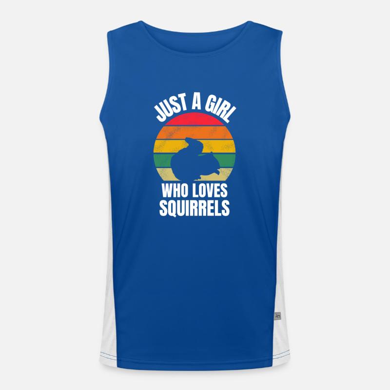 Mädchen Wald Tier Geschenk Retro Eichhörnchen Funktionelles Kontrast-Tank Top für Männer 