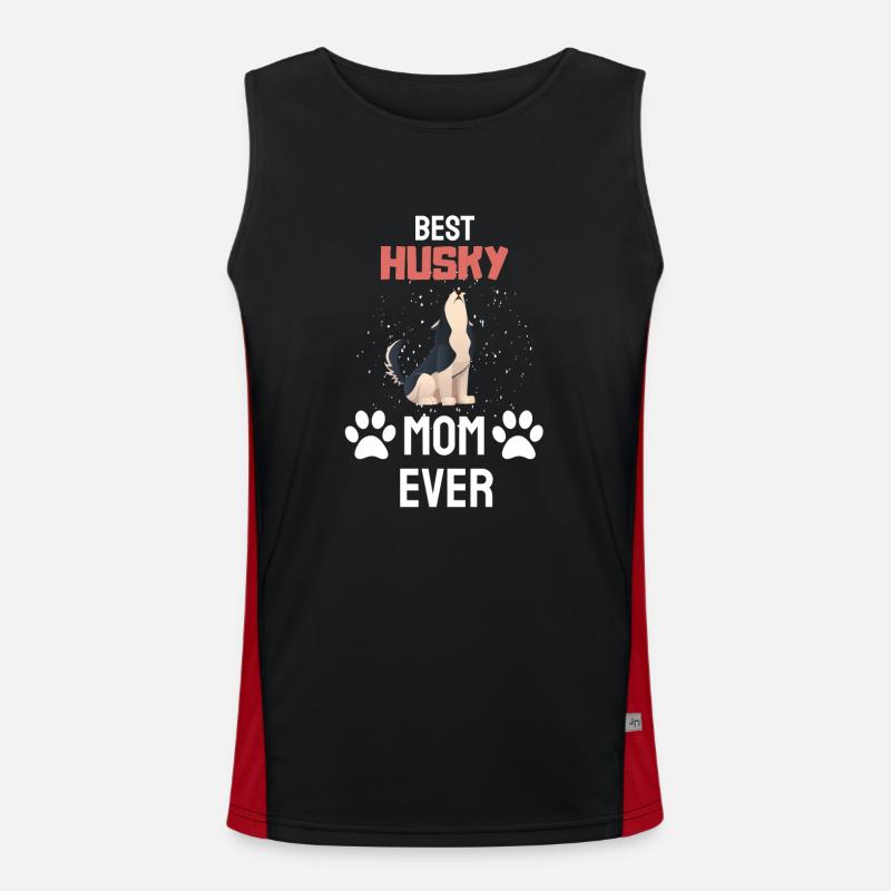 Hundeliebhaber Hunde Mama Muttertag Geschenk Husky Funktionelles Kontrast-Tank Top für Männer 