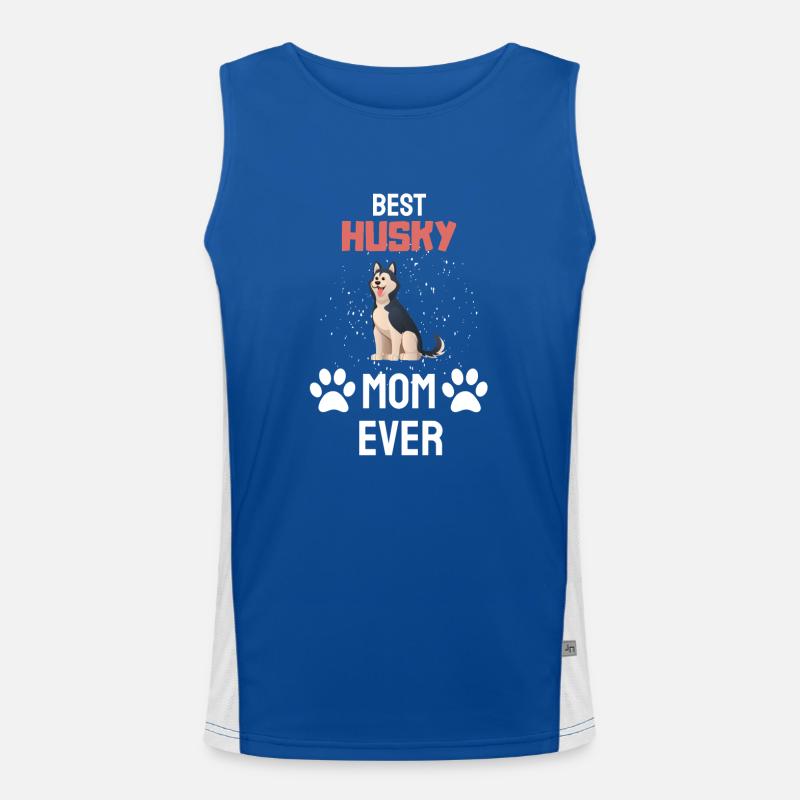 Sibirischer Schlittenhund Mama Muttertag Husky Funktionelles Kontrast-Tank Top für Männer 