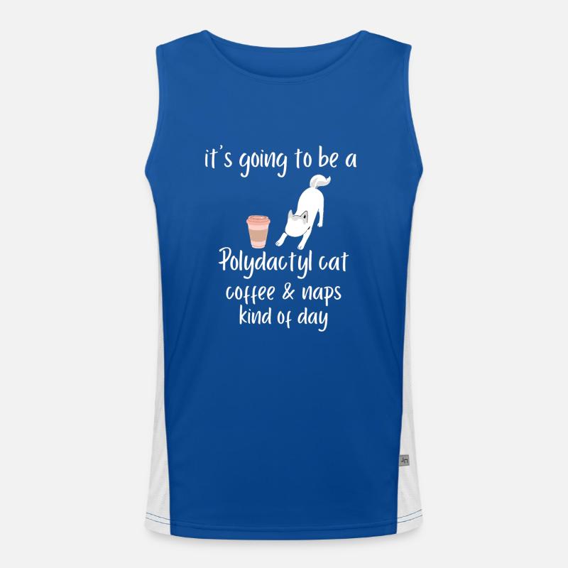 ce sera un tee de sieste au café pour chat Polydactyl Débardeur respirant contrasté Homme 