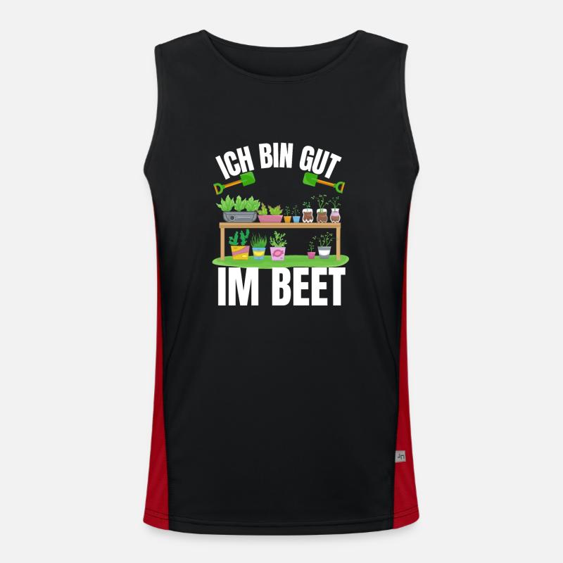 Ich bin gut im Beet Lustiges Geschenk Gärtner Funktionelles Kontrast-Tank Top für Männer 