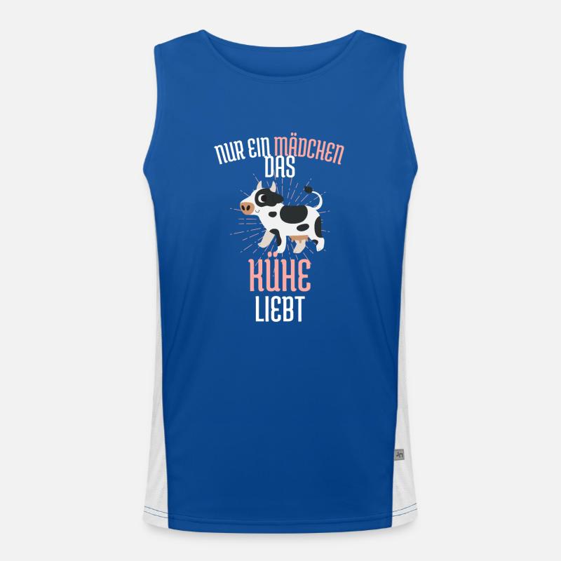 Nur ein Mädchen das Kühe liebt Bauernhof Tier Kuh Funktionelles Kontrast-Tank Top für Männer 