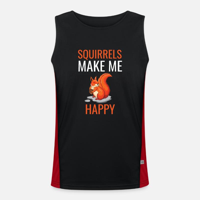 Waldbewohner Tier Lustiges Geschenk Eichhörnchen Funktionelles Kontrast-Tank Top für Männer 