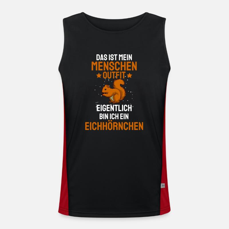 Wald Tier Kostüm Party Geschenk Eichhörnchen Funktionelles Kontrast-Tank Top für Männer 