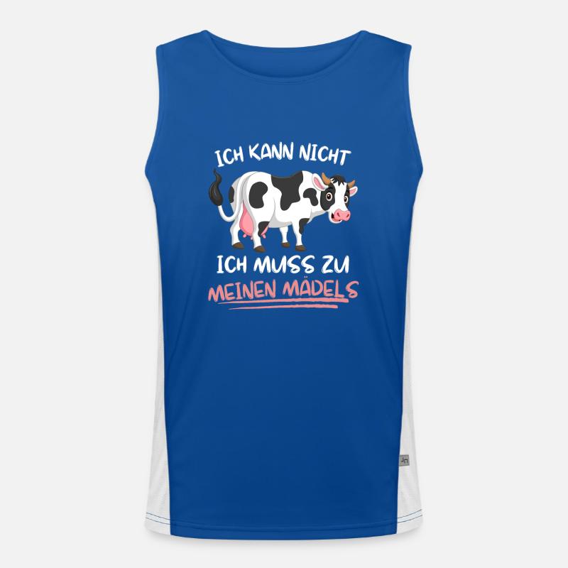 Mädels Bauernhof Tier Bauer Geschenk Kuh Funktionelles Kontrast-Tank Top für Männer 
