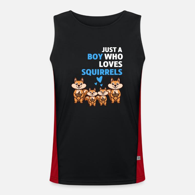 Forest Dweller Young Forest Animal Gift Squirrel Men's Functional Contrast Tank Top 
