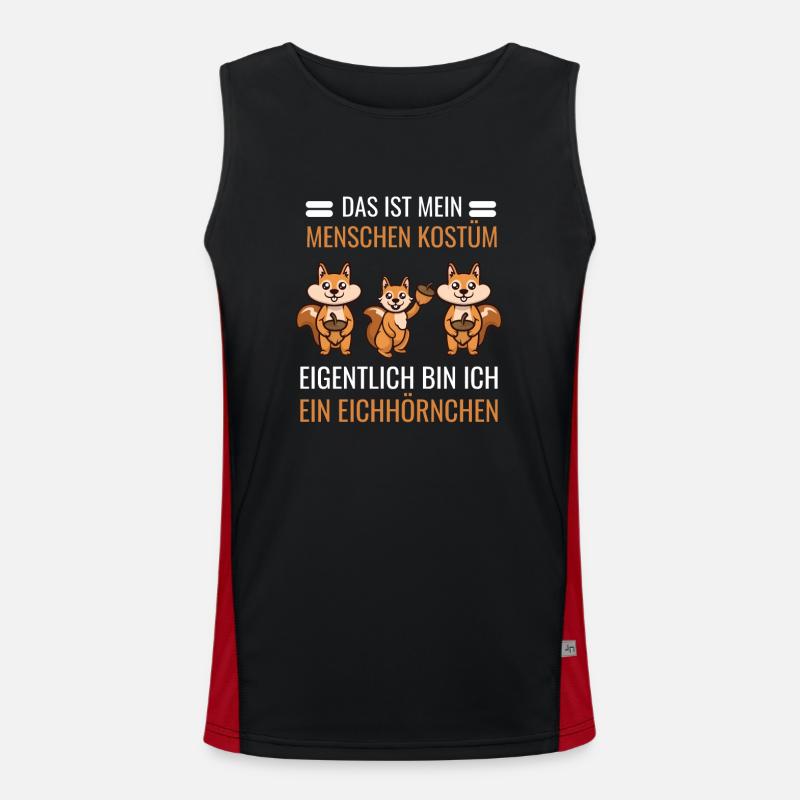 Nagetier Kostüm Wald Tier Geschenk Eichhörnchen Funktionelles Kontrast-Tank Top für Männer 