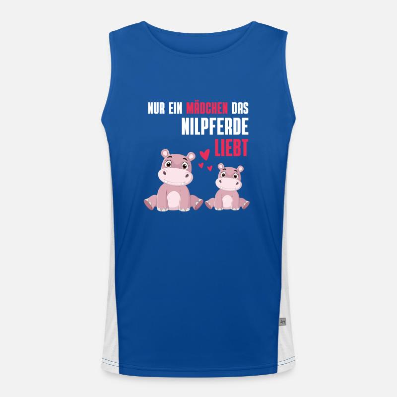 Nilpferd Mädchen Afrika Zoo Tier Geschenk Hippo Funktionelles Kontrast-Tank Top für Männer 