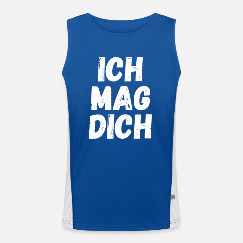 Ich mag dich Funktionelles Kontrast-Tank Top für Männer 
