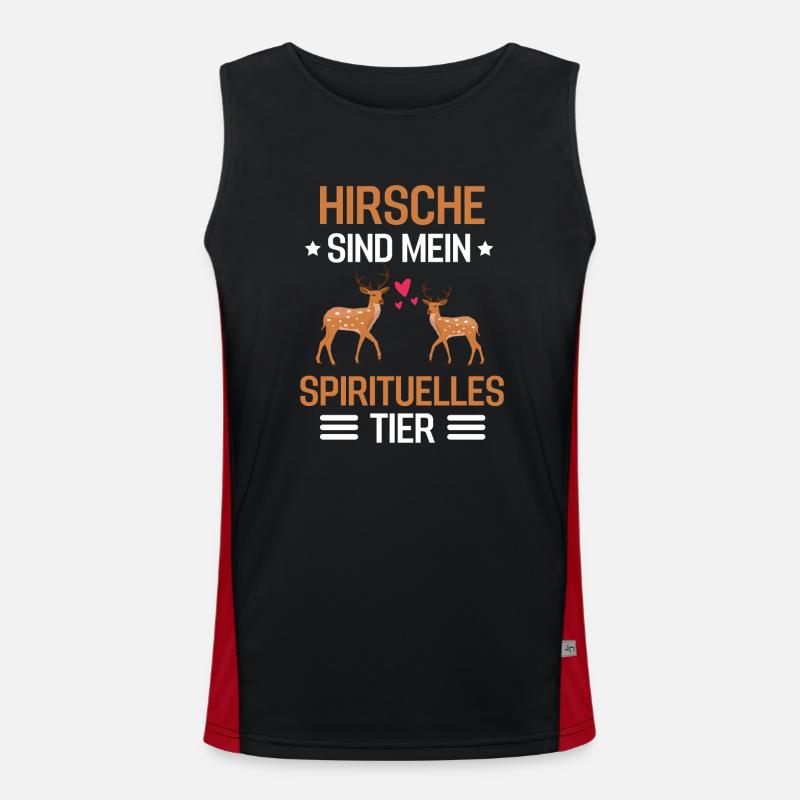 Tierliebhaber Waldbewohner Geschenk Wald Hirsch Funktionelles Kontrast-Tank Top für Männer 