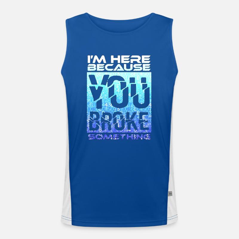 tech it computer quotes fraze meme cool quote cyber Men's Functional Contrast Tank Top 