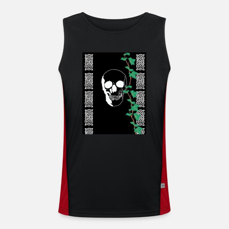 Weißer Schädel Funktionelles Kontrast-Tank Top für Männer 