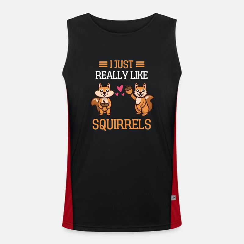 Tierliebhaber Wald Tier Geschenk Eichhörnchen Funktionelles Kontrast-Tank Top für Männer 