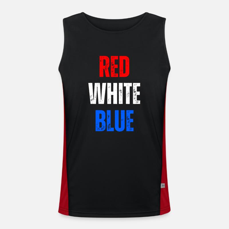 ROUGE BLANC BLEU Débardeur respirant contrasté Homme 