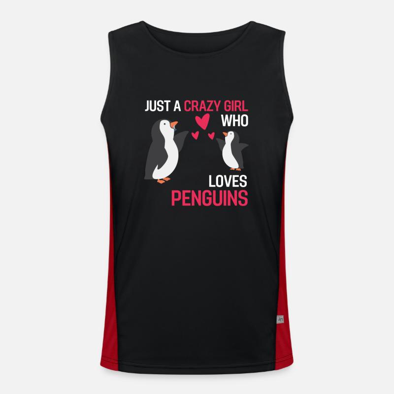 Antarktis Tier Zoo Vogel Mädchen Geschenk Pinguin Funktionelles Kontrast-Tank Top für Männer 