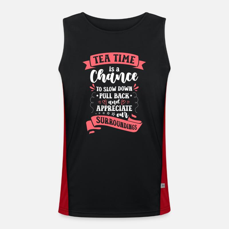 Teetrinker Teebeutel Teeliebhaber Teekanne Funktionelles Kontrast-Tank Top für Männer 