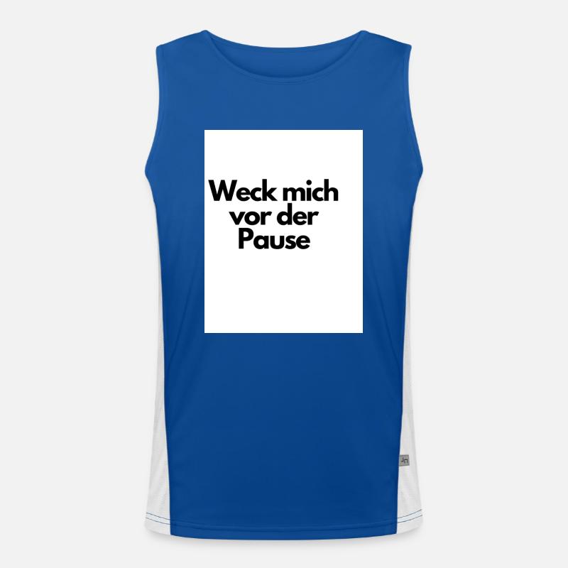 Weck mich vor der Pause Funktionelles Kontrast-Tank Top für Männer 