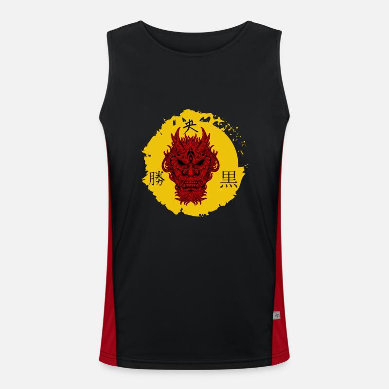 (D)evil Dragon Funktionelles Kontrast-Tank Top für Männer 
