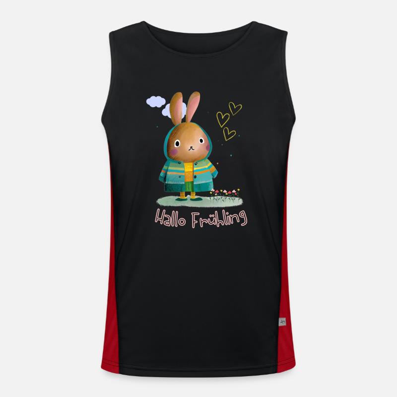 Spring | Easter | Happy Easter | Illustration - Men's Functional Contrast Tank Top  - black/red