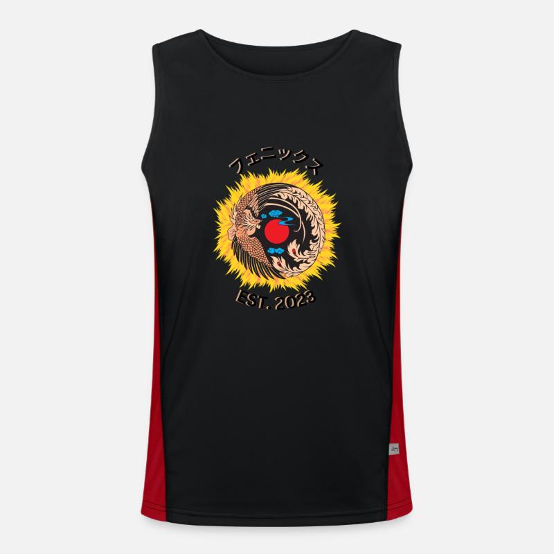 Fire Phoenix Funktionelles Kontrast-Tank Top für Männer 