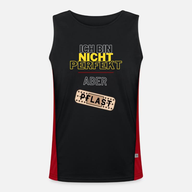Ich bin nicht perfekt, aber Pflast Funktionelles Kontrast-Tank Top für Männer 