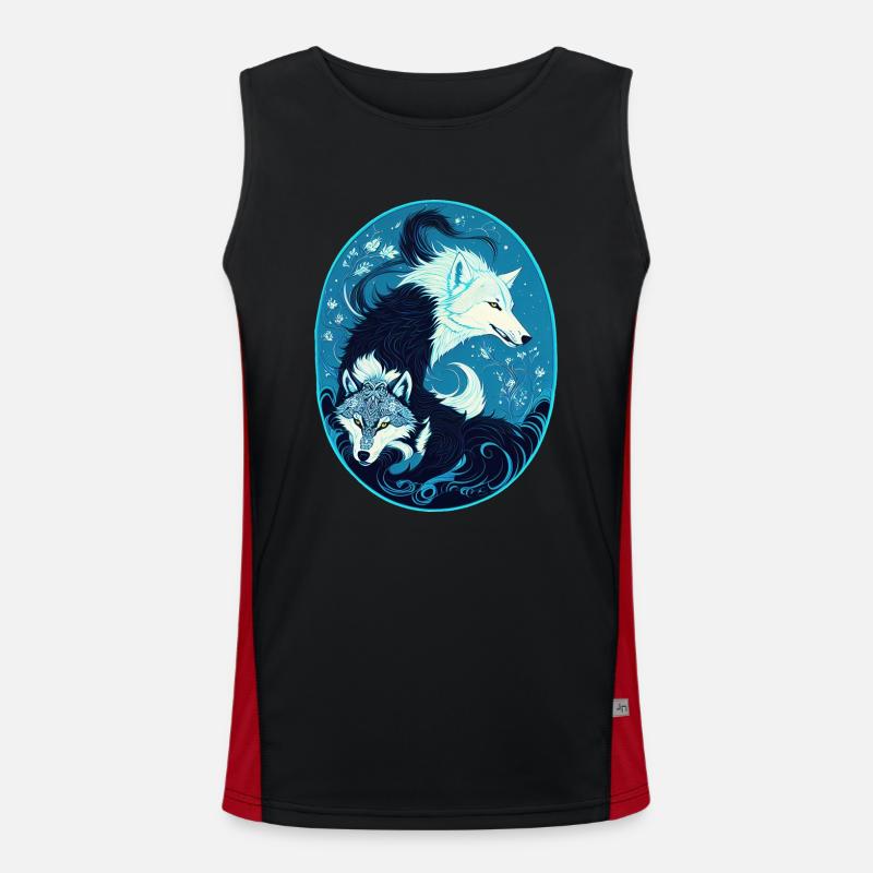 Wölfe Funktionelles Kontrast-Tank Top für Männer 