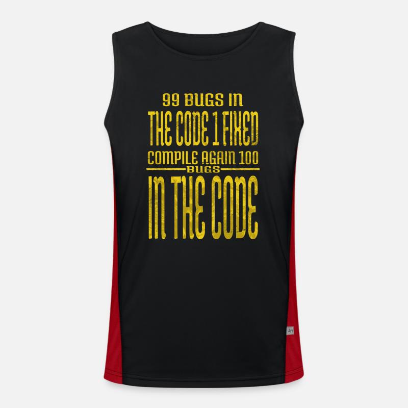 frontend developer computer programming present - Funktionelles Kontrast-Tank Top für Männer  - Schwarz/Rot