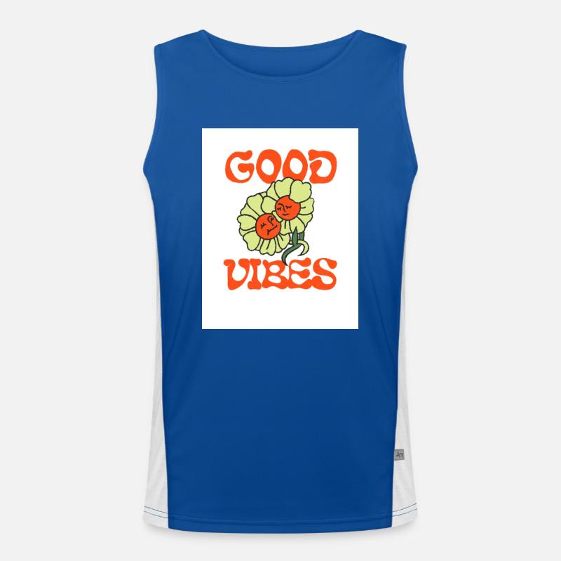 Orange Light Green Typecentric Psychedelic Funktionelles Kontrast-Tank Top für Männer 