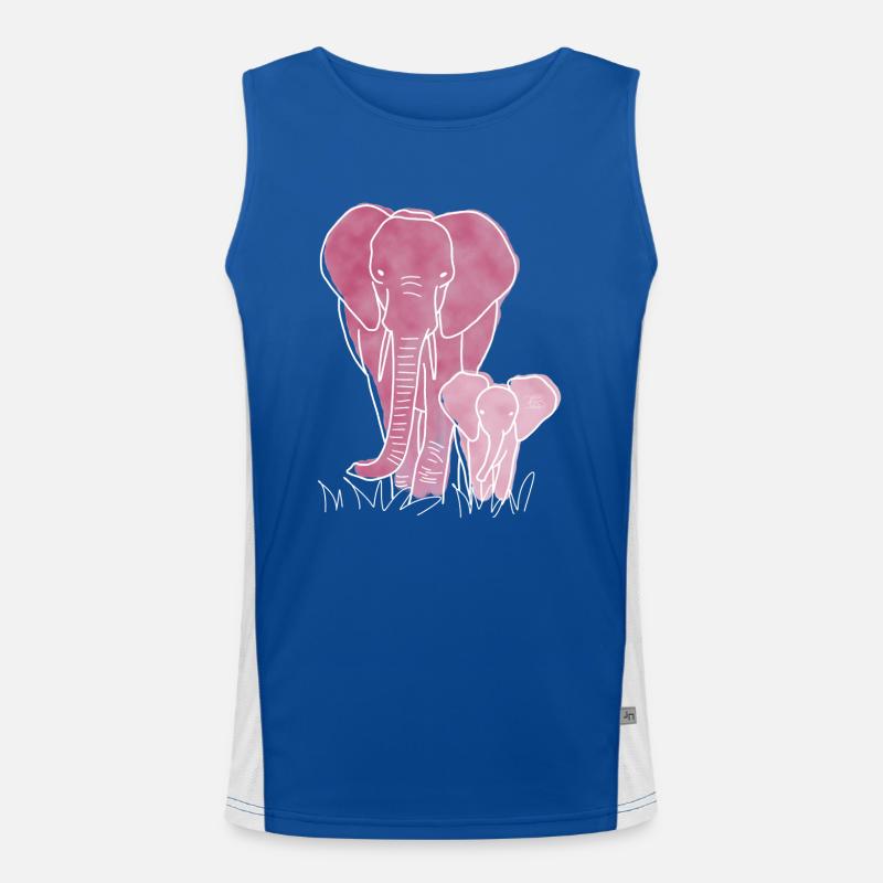 « Elephant », Boho Line Art Design, série « Big 5 » Débardeur respirant contrasté Homme 