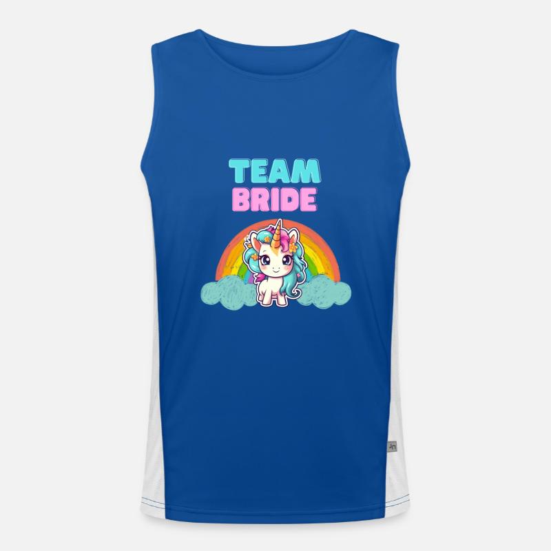 "Team Bride" Einhorn-Design Funktionelles Kontrast-Tank Top für Männer 