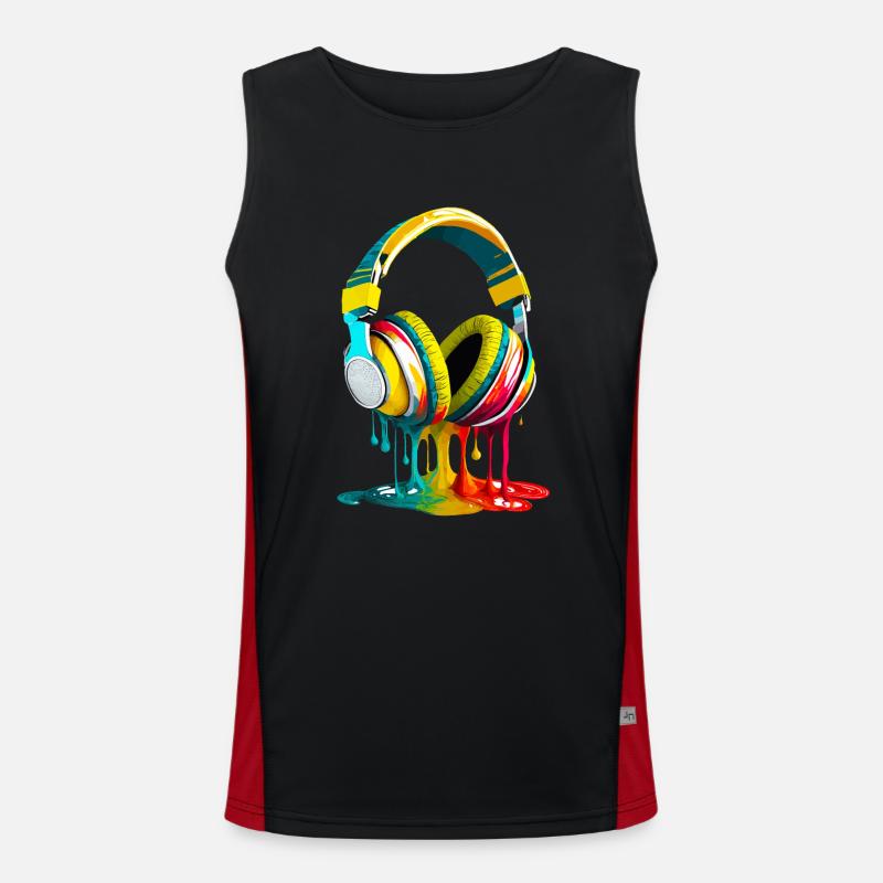 Kopfhörer Funktionelles Kontrast-Tank Top für Männer 